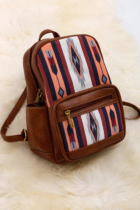 Aztec Printed Leather Mini Backpack