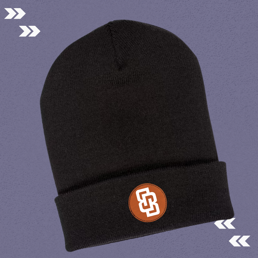 BB Black Beanie with Patch