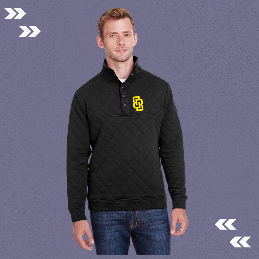 BB Black Quilted Snap Pullover