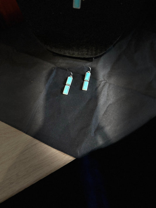 Double Bar Turquoise Earrings
