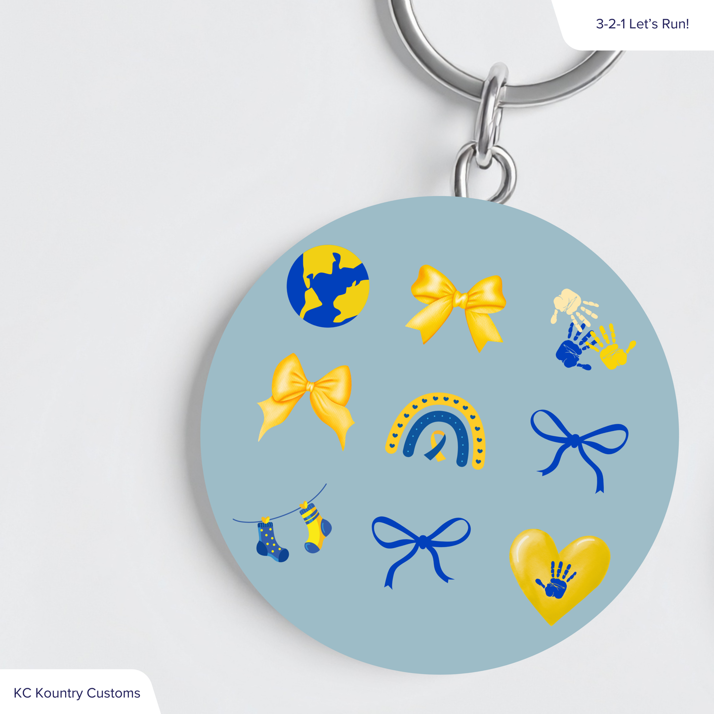 Down Syndrome Awareness Patchwork Keychain