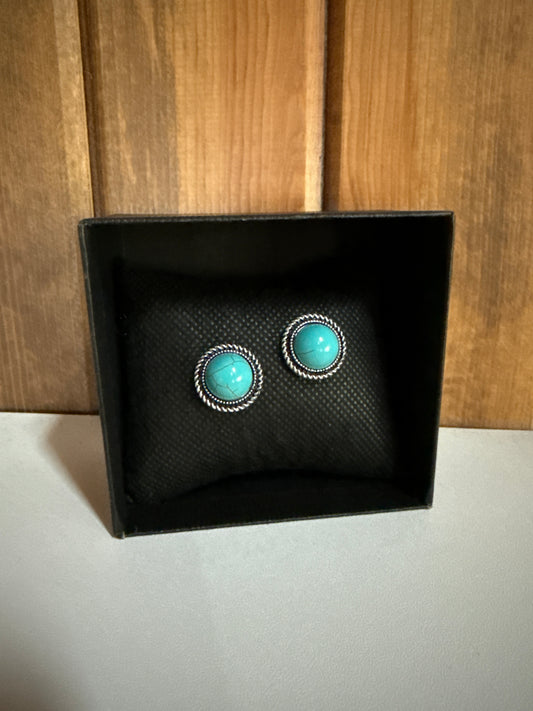 12mm Turquoise Stud Earrings