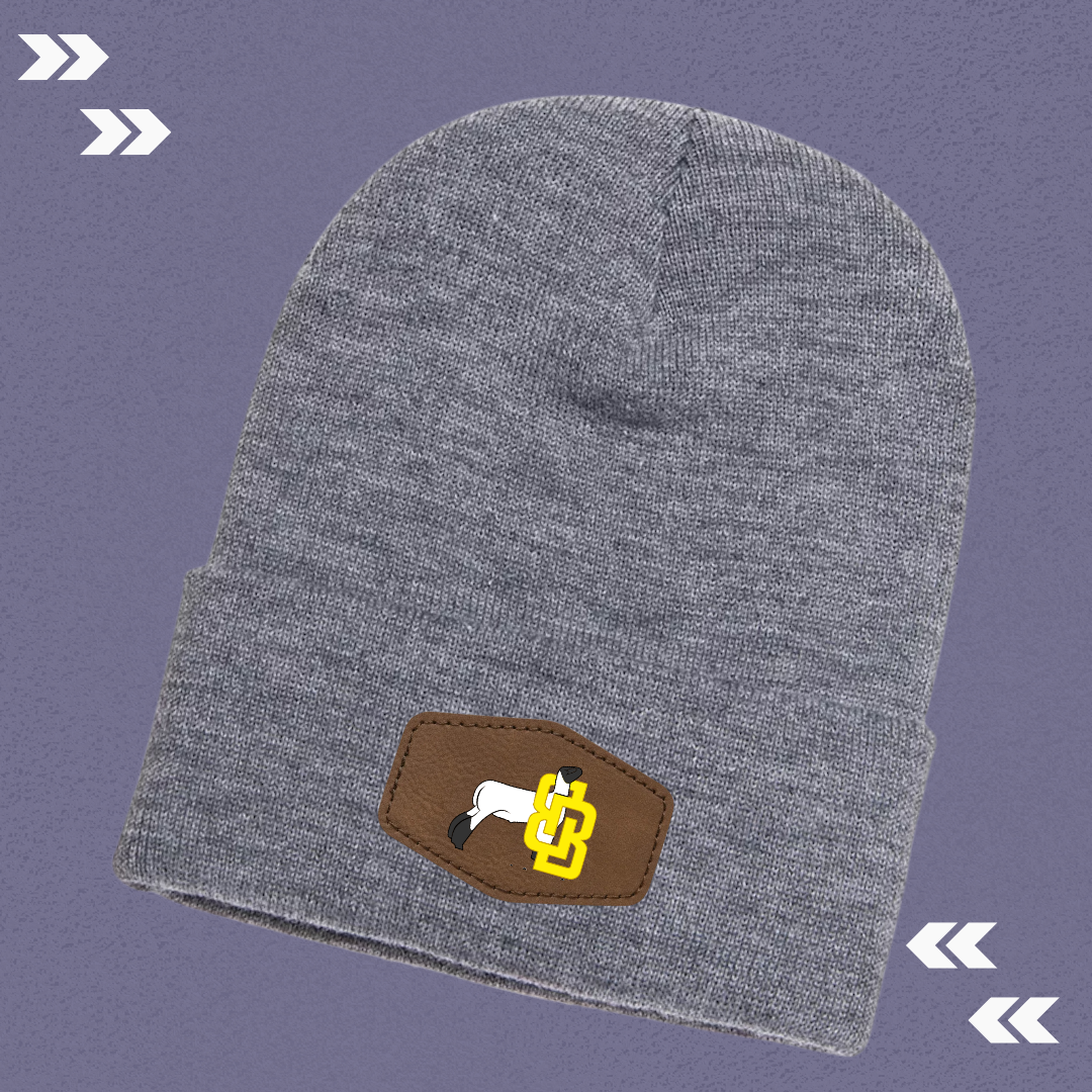 BB Heather Grey Beanie with Patch