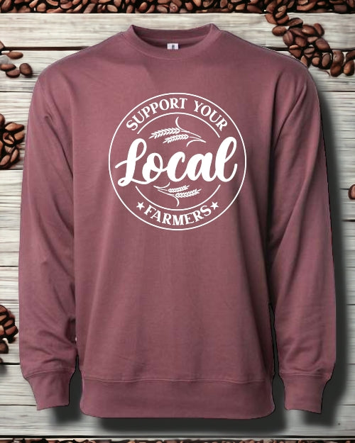 Support Your Local Farmers CREWNECK