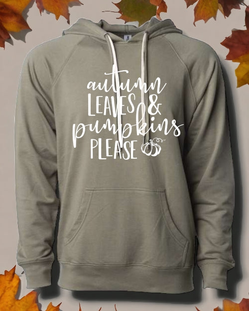 Autumn Leaves and Pumpkin Please HOODIE