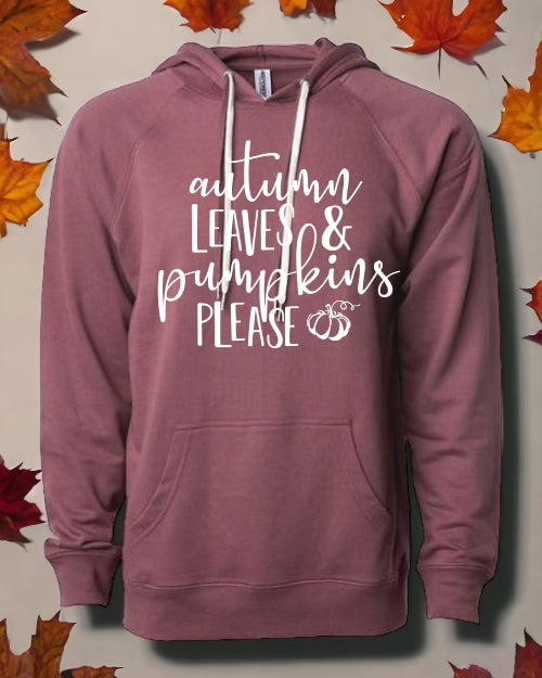 Autumn Leaves and Pumpkin Please HOODIE