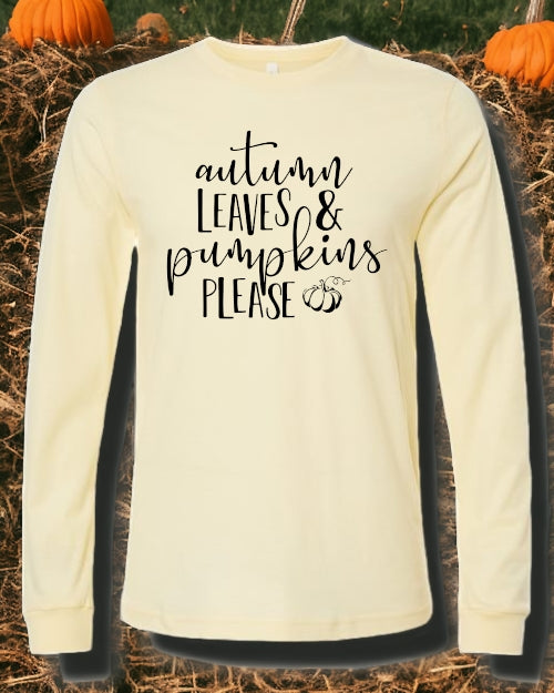 Autumn Leaves and Pumpkin Please LONG SLEEVE