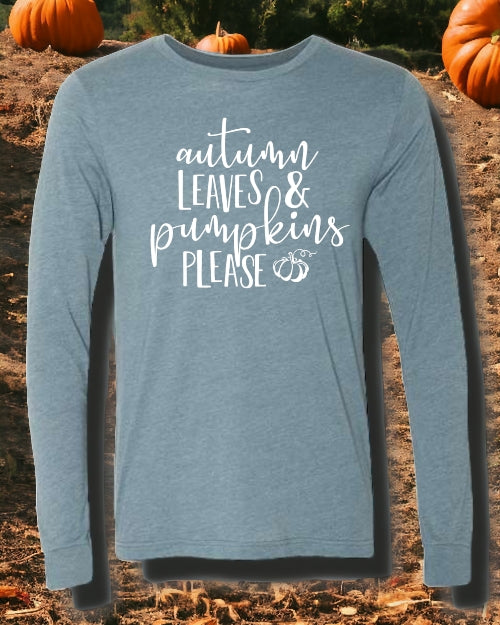 Autumn Leaves and Pumpkin Please LONG SLEEVE