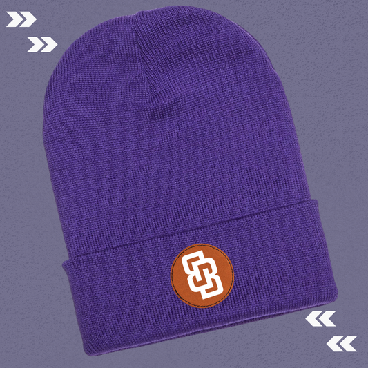 BB Purple Beanie with Patch