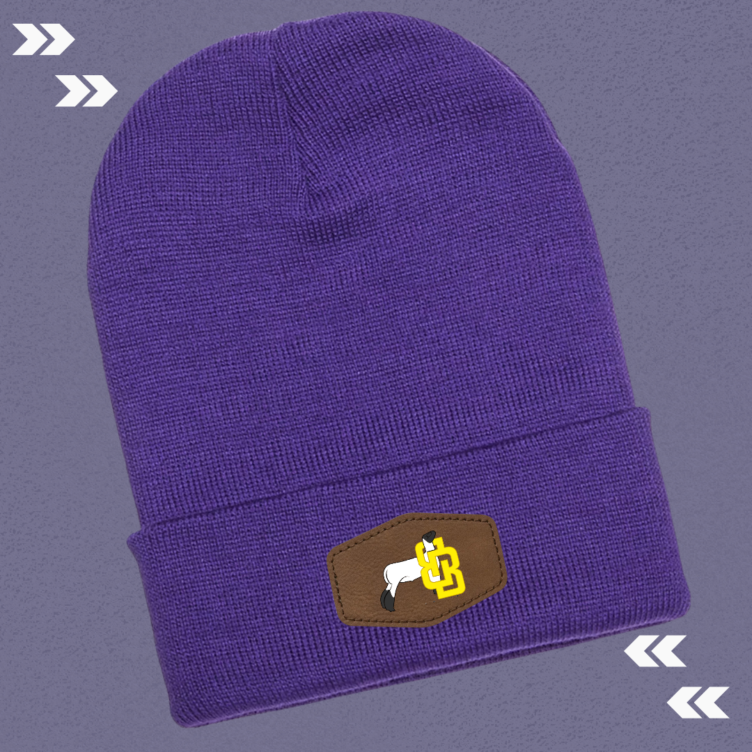 BB Purple Beanie with Patch