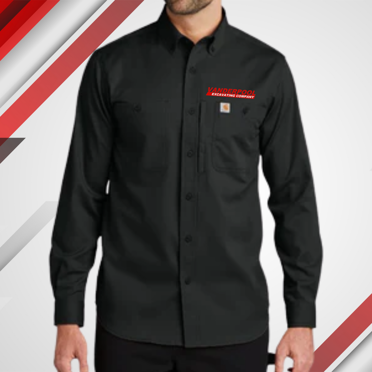VEC Black Rugged Pro Series Long Sleeve Polo
