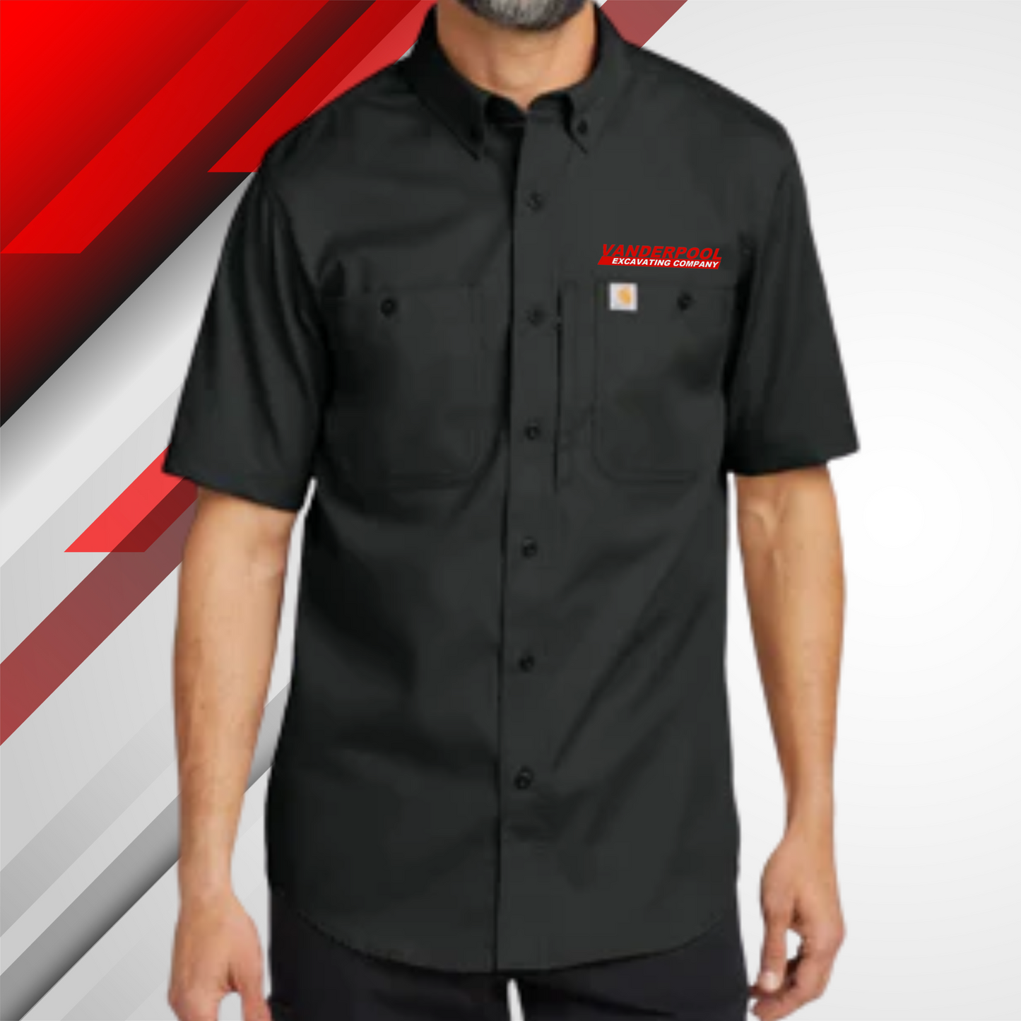 VEC Black Rugged Pro Series Short Sleeve Polo