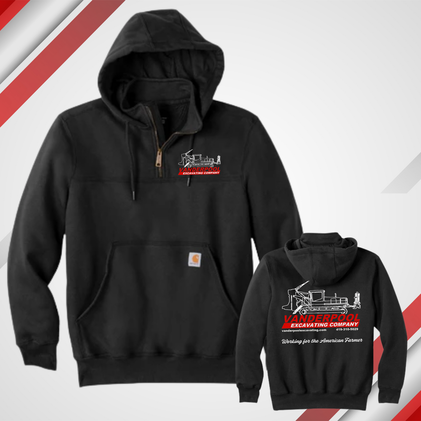 VEC Defender Hooded 1/4 Zip Sweatshirt