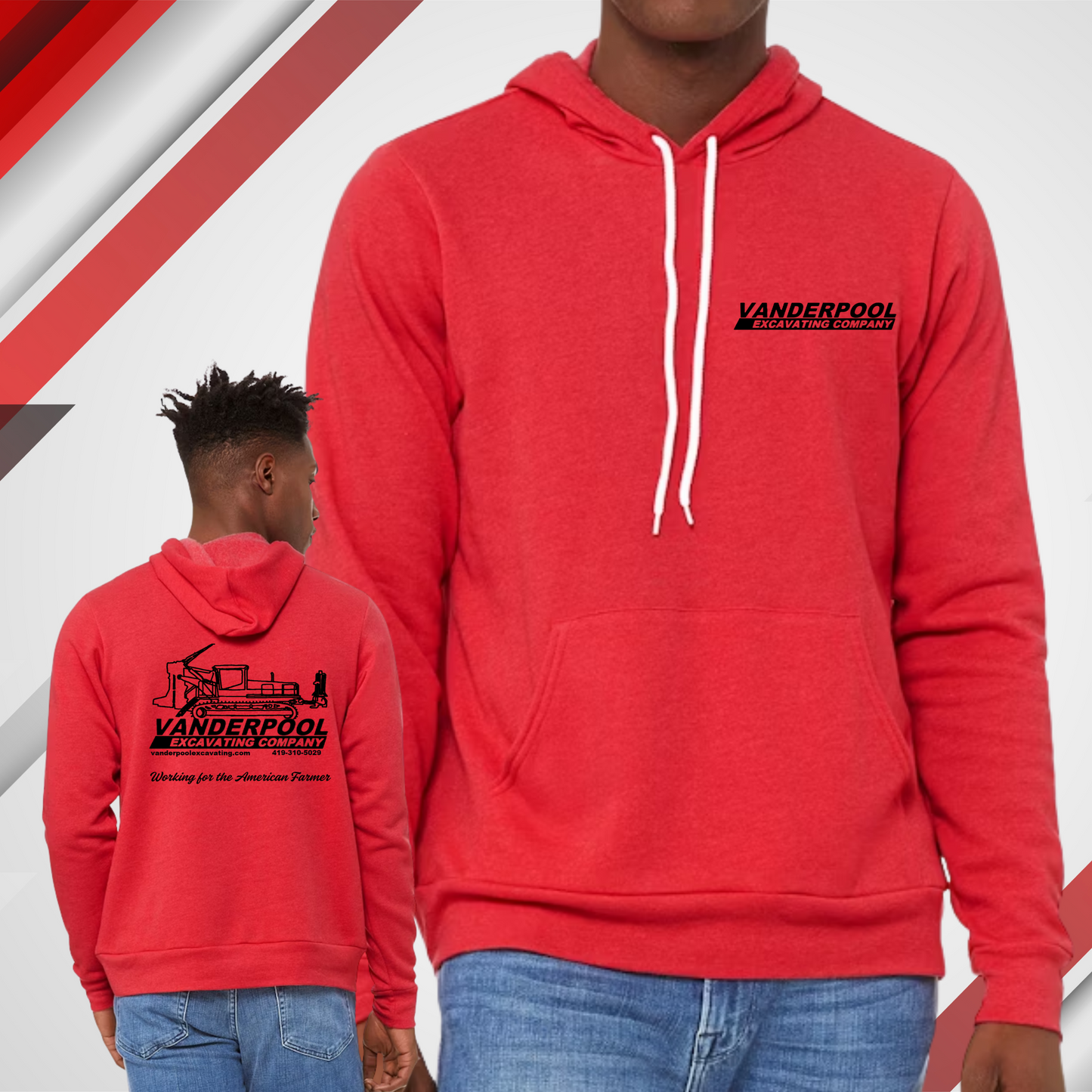 VEC Heather Red Bella & Canvas Hoodie