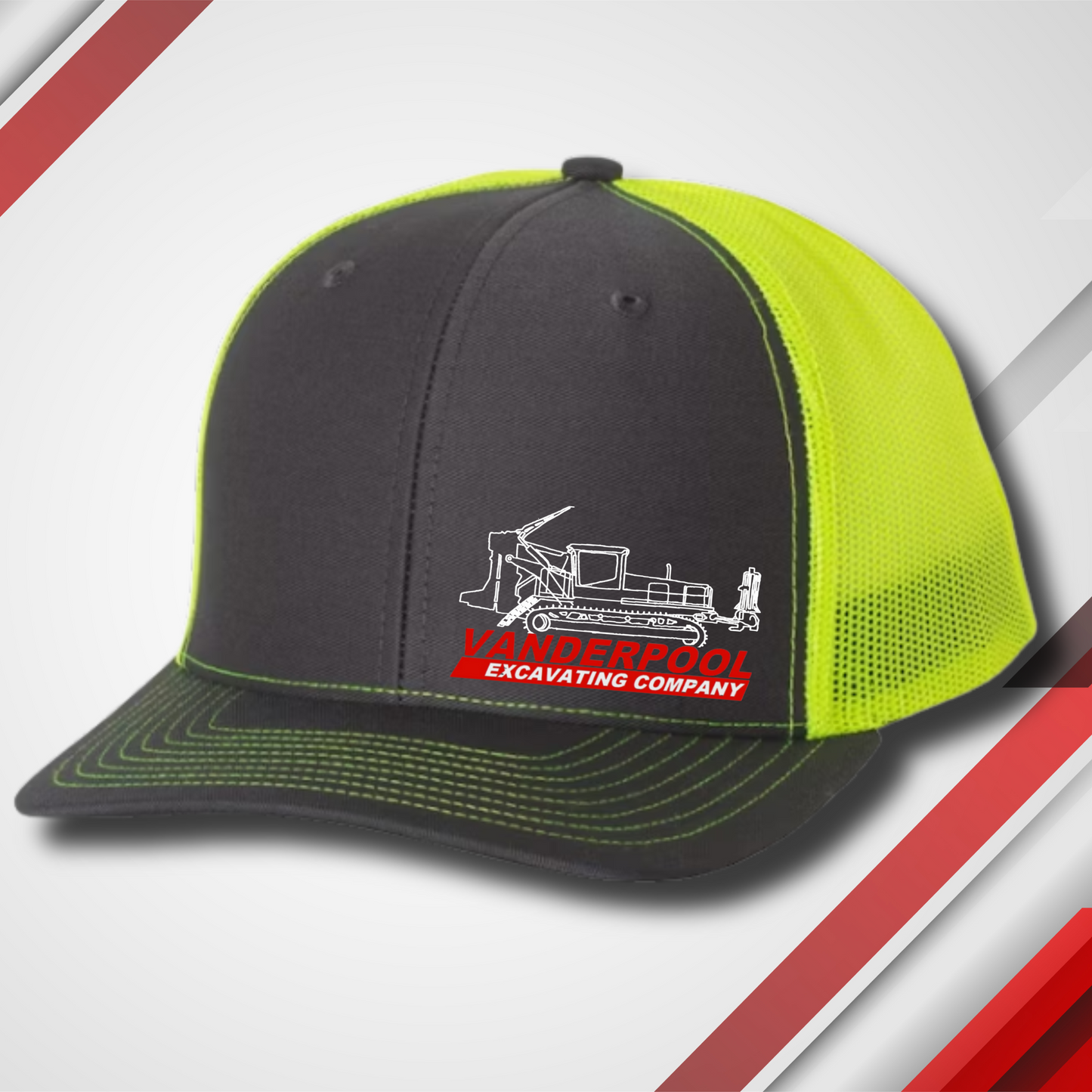 VEC Richardson 112 Safety Yellow/Charcoal Snapback Hat