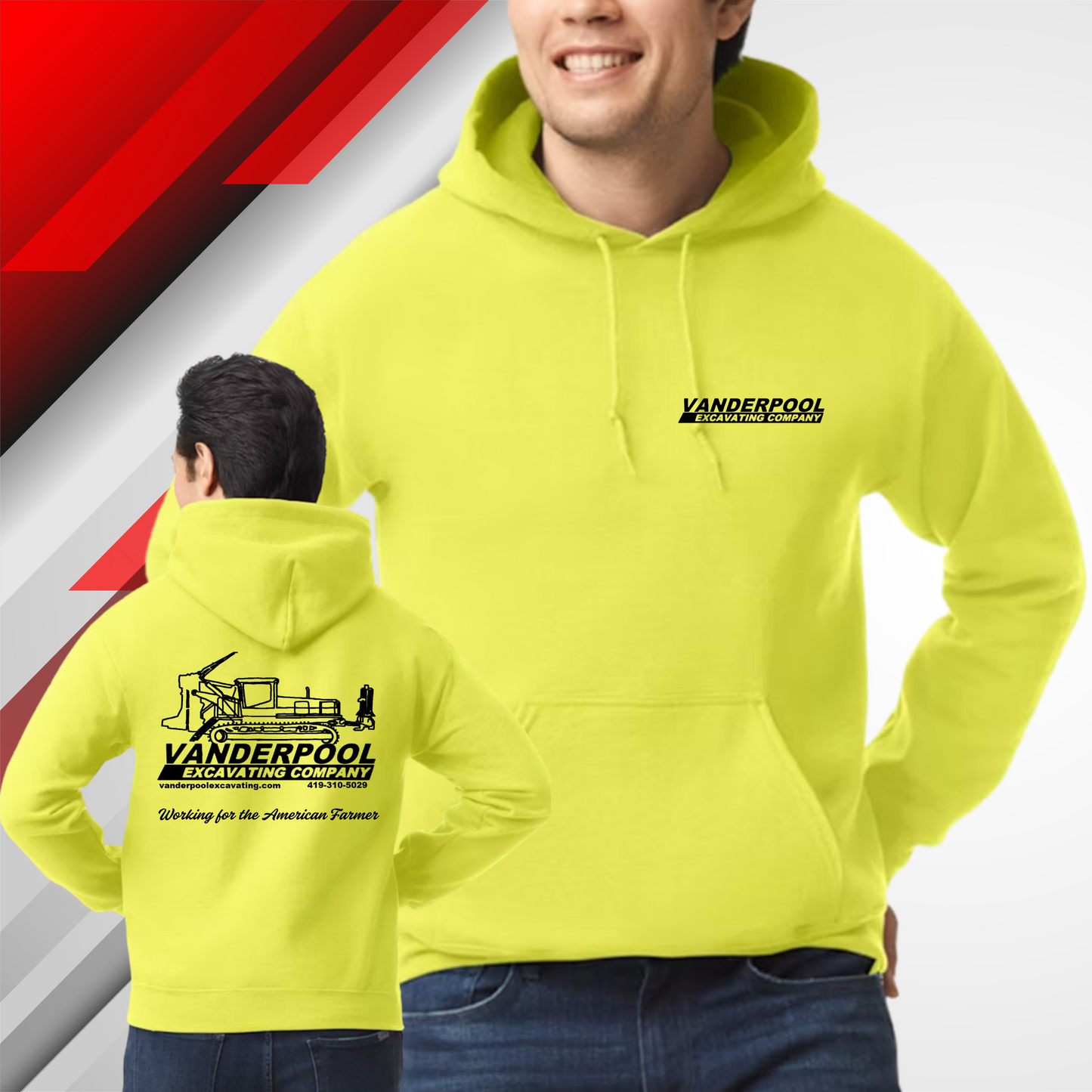 VEC Safety Yellow Gildan Hoodie
