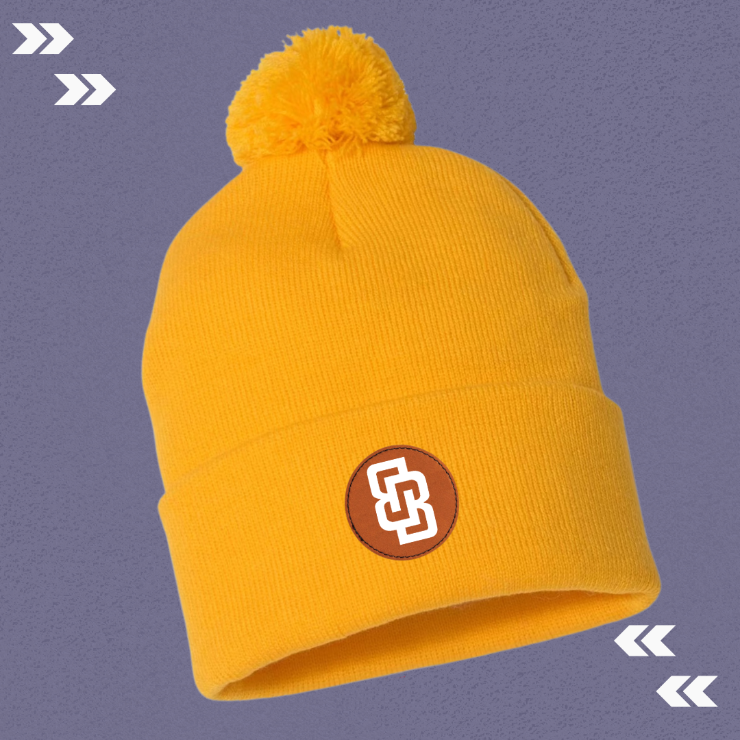 BB Yellow Pom Beanie with Patch