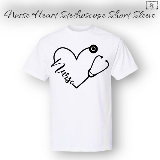 Nurse Heart Stethoscope Short Sleeve Shirt