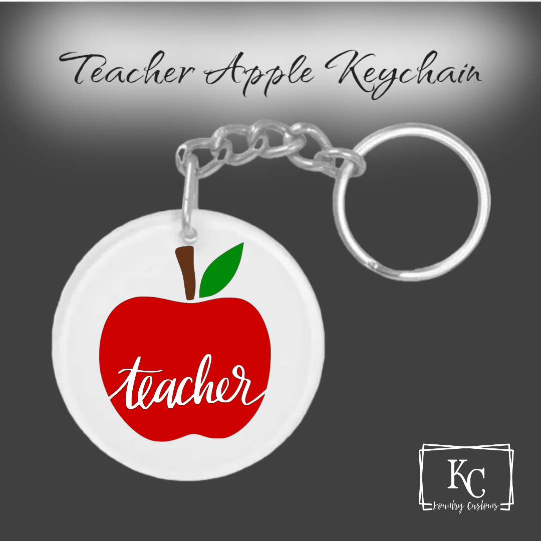 Teacher Apple Keychain