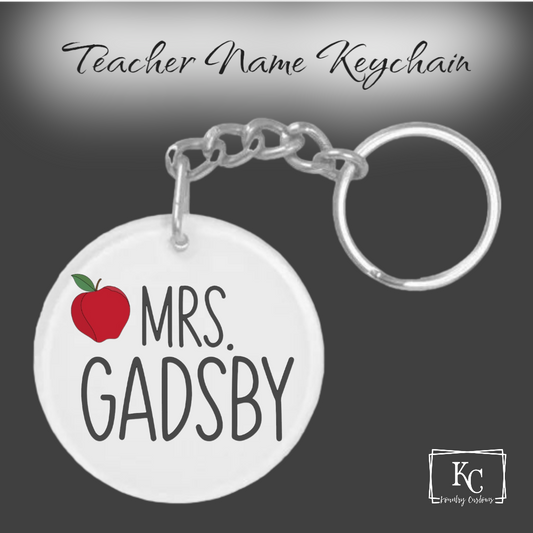 Teacher Name Keychain