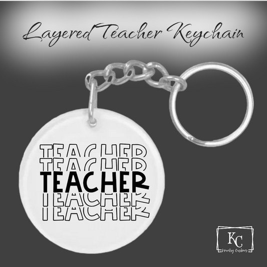 Layered Teacher Keychain